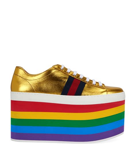 gucci gold peggy platform